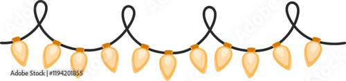 Illustration ofc Cafe Warm String Lights for Decoration