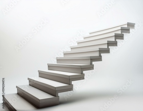 Wallpaper Mural Blank stairs or staircase on white studio background with success concept. Generated image Torontodigital.ca
