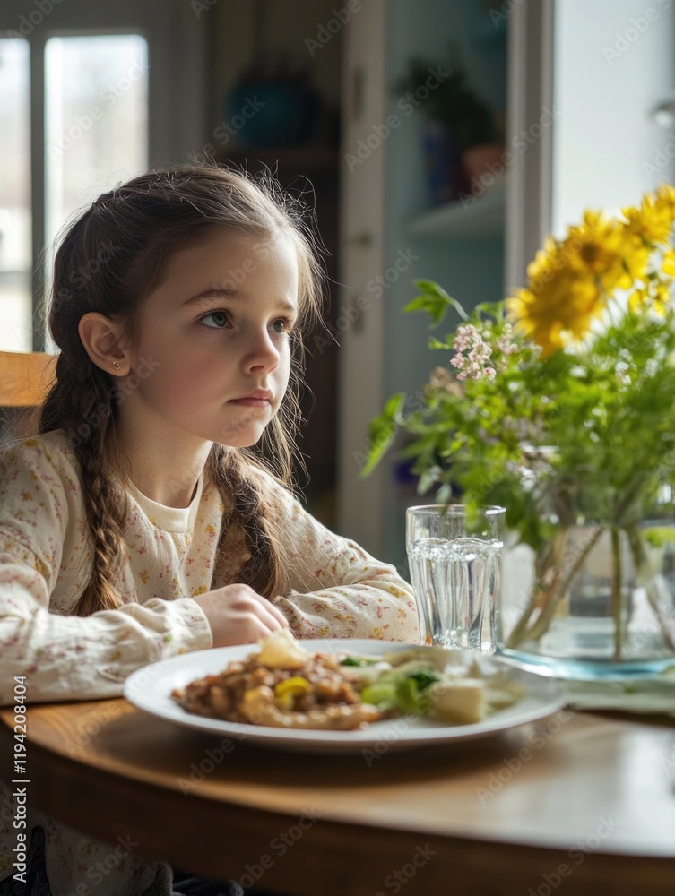 Little girl eating dinner Little girl eating dinner