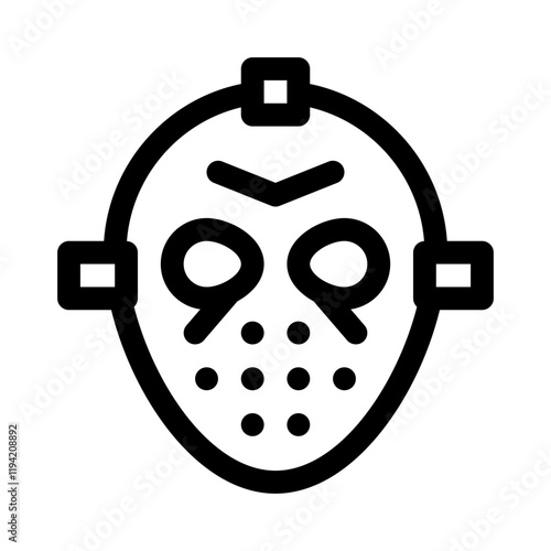 Canvas Print hockey mask line icon