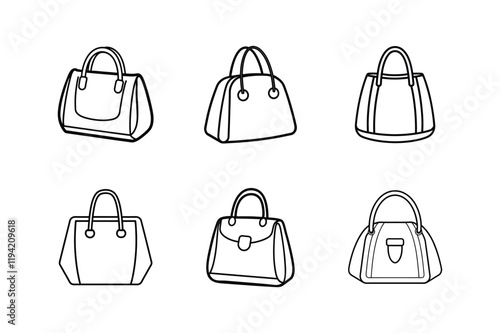bag icon line art vector illustration