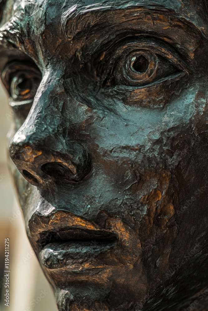Statue of Man's Face Close Up Statue of Man's Face Close Up