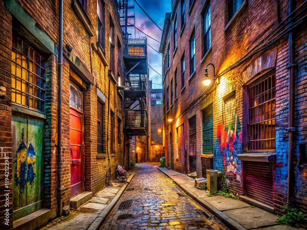 Fototapeta premium Gritty Urban Exploration: Philadelphia's Broad Street Alleyways