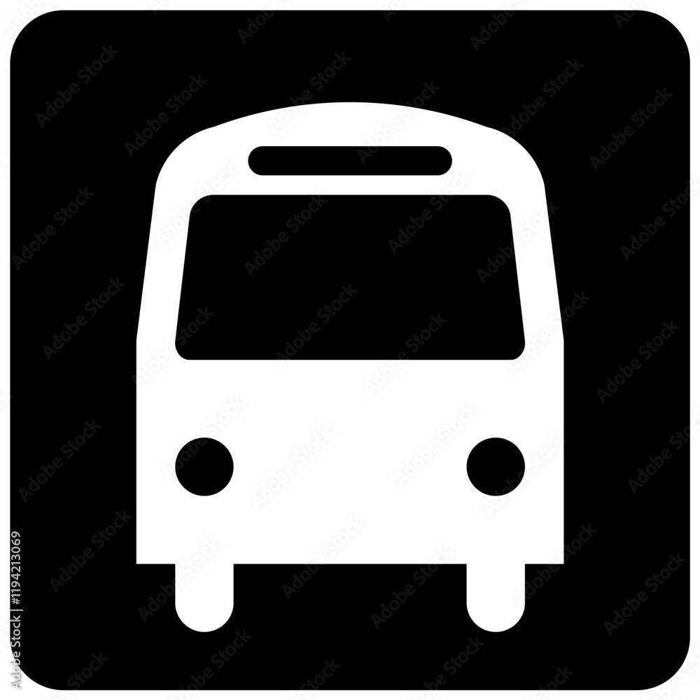 Bus sign symbol isolated on black background. vector ilustration. Bus sign symbol isolated on black background. vector ilustration.