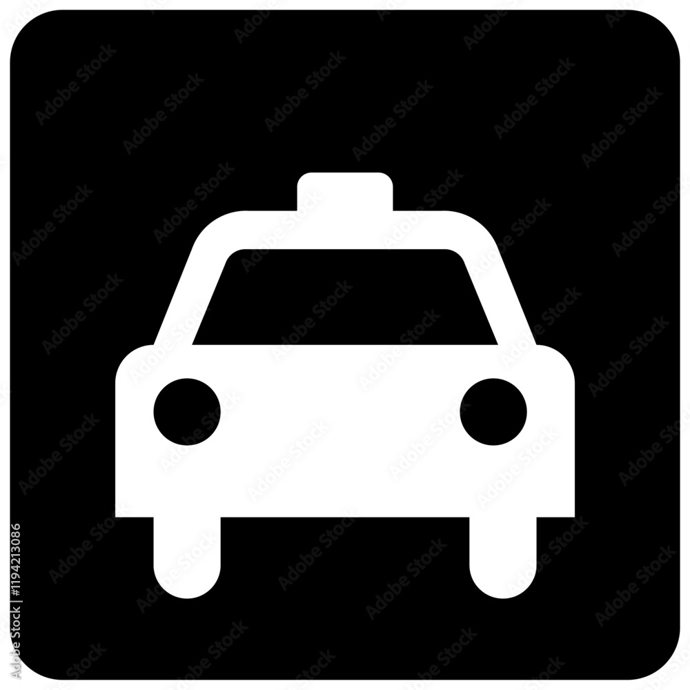 Obraz premium taxi sign symbol isolated on black background. vector ilustration. 