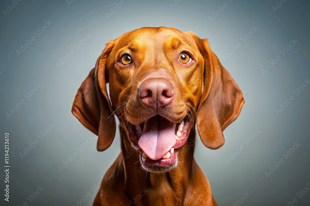custom made wallpaper toronto digitalHappy Vizsla Dog Enjoying Delicious Treat, Pet Food Banner, Copy Space
