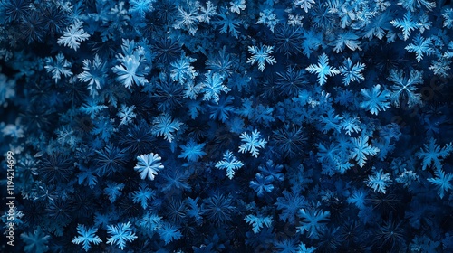 Blue Background with Dark Blue Snowflakes Dark Color Palette