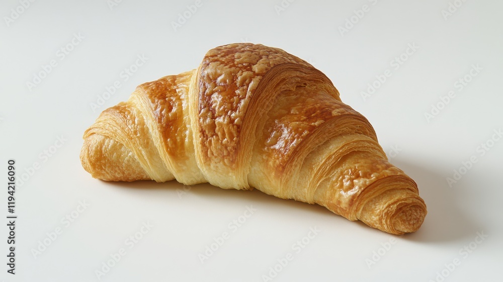 Deliciously Flaky Croissant on a Clean Surface Perfect for Culinary Photography and Baking Inspiration, Capturing the Texture and Golden Color of Pastry Deliciously Flaky Croissant on a Clean Surface Perfect for Culinary Photography and Baking Inspiration, Capturing the Texture and Golden Color of Pastry