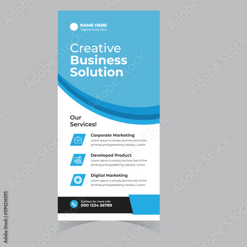 Creative Modern Corporate DL Flyer Design. DL Flyer design. Pink business template for dl flyer. Layout with modern circle photo and abstract background. Creative flyer or brochure concept.Roll up ban