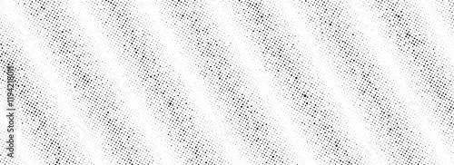 Black rippled grit halftone texture. Grunge diagonal noise stripe pattern. Vanishing sandy grain gradation wallpaper. Dotted lined fade gradient background. Vector gritty pixel comic overlay backdrop