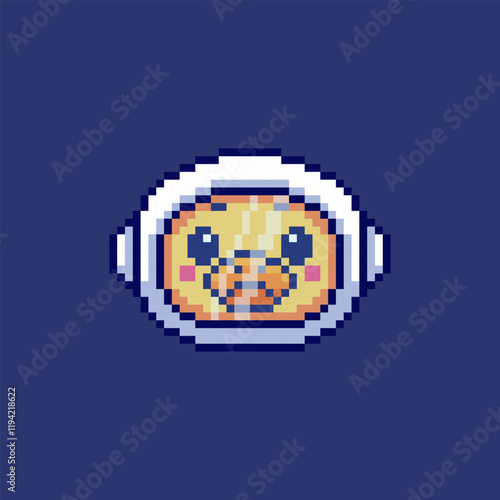 Pixel art Astronaut Duck Face game asset design