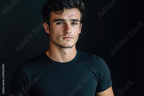 Young Man in Black Shirt