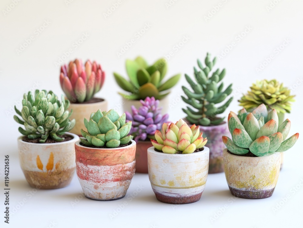 Fototapeta premium Small Potted Succulents