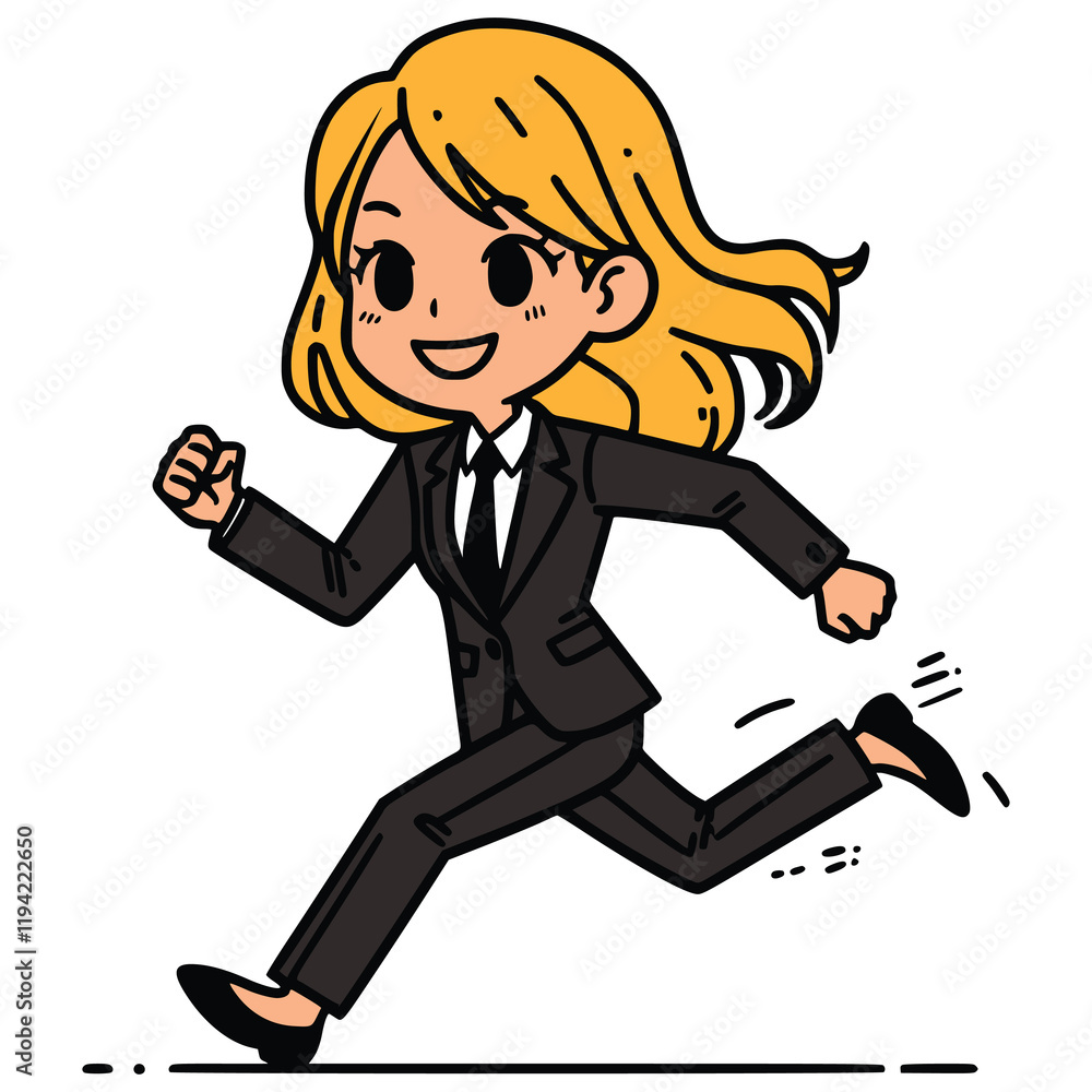 Joyful Sprint of a Career Woman Generative AI Joyful Sprint of a Career Woman Generative AI