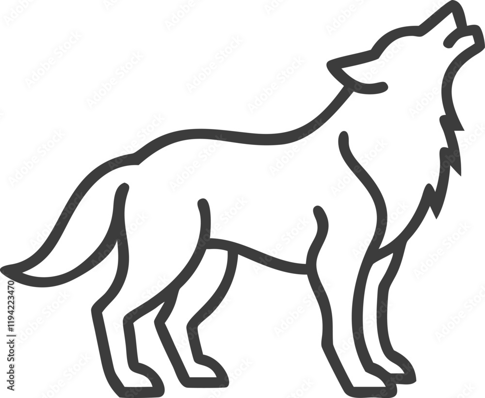 Obraz premium wolf icon line art vector design