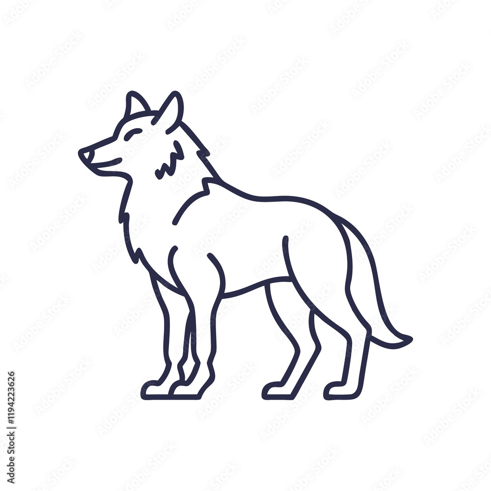 wolf icon line art vector design wolf icon line art vector design