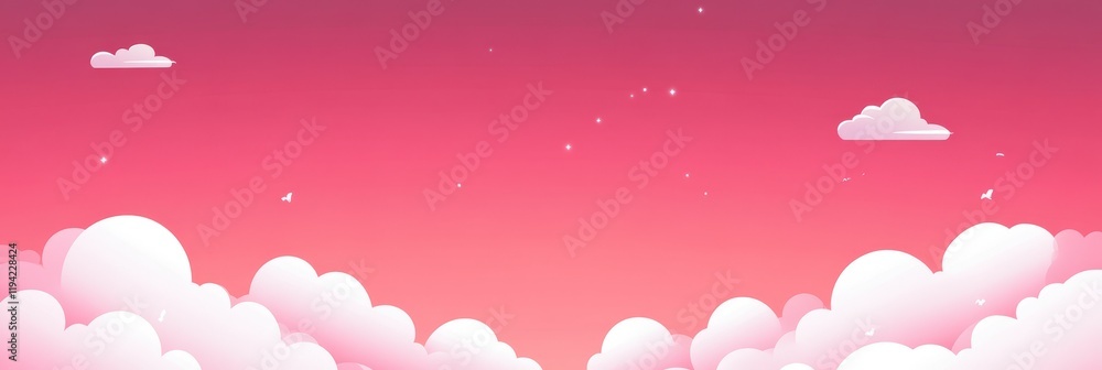 Pink sky with white clouds. valentine's day sweet dream background love and happiness. Pink sky with white clouds. valentine's day sweet dream background love and happiness.