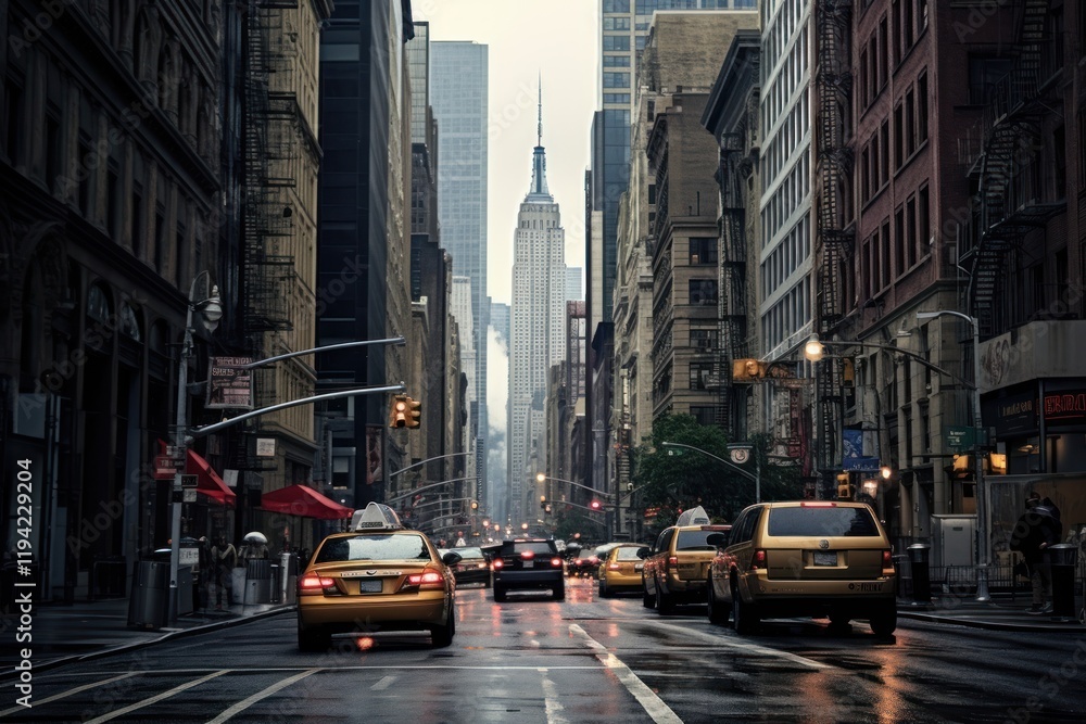 Obraz premium Downtown Manhattan NYC transportation architecture neighborhood.