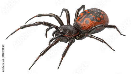 3D Rendered Redback Spider, Isolated on Transparent Background, High Resolution, Arachnid, Insect, Spider, Insect, Arachnid photo