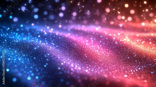 Abstract glowing particles wave, cosmic background, digital art, design element