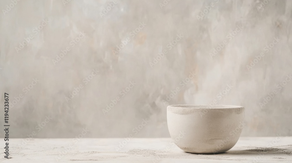 Minimalist White Ceramic Bowl on Light Textured Surface Against Soft Neutral Background, Perfect for Modern or Rustic Decor Themes and Culinary Photography Minimalist White Ceramic Bowl on Light Textured Surface Against Soft Neutral Background, Perfect for Modern or Rustic Decor Themes and Culinary Photography