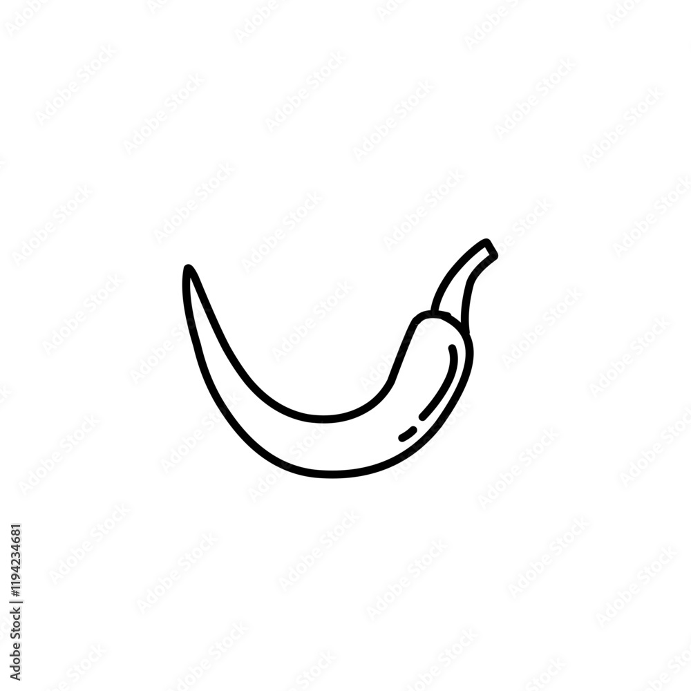 hand drawn chili outline hand drawn chili outline