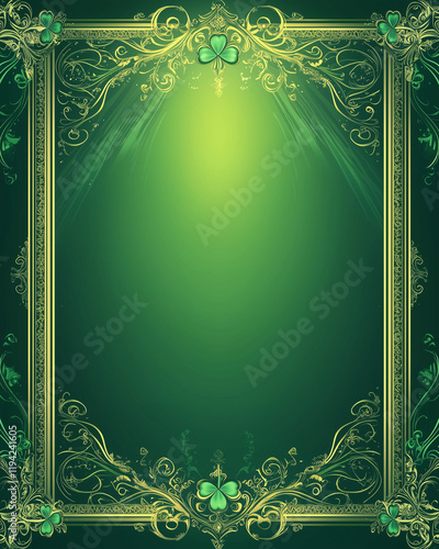 background with golden ornament, st patrick day background