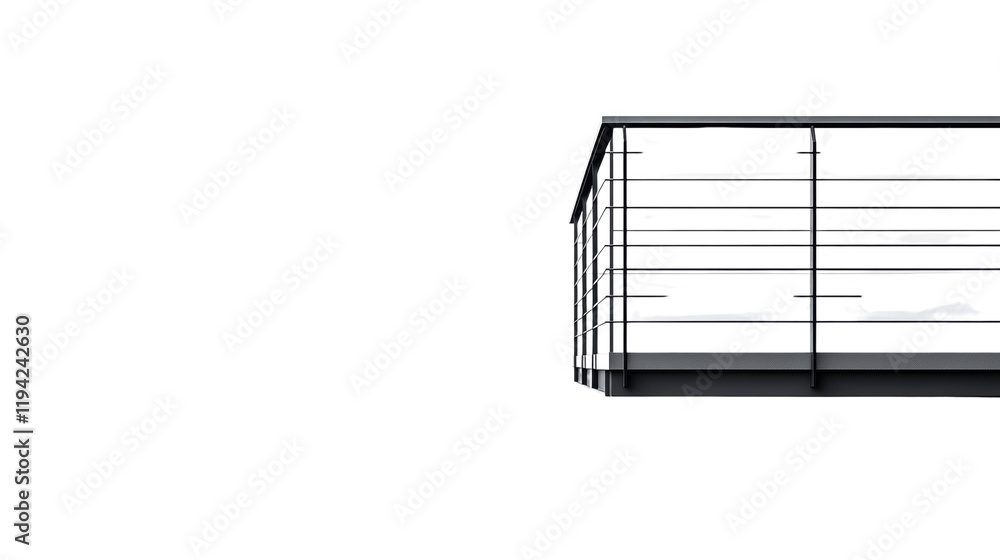A 3D render showcasing a modern building corner with a glass and metal facade design. A 3D render showcasing a modern building corner with a glass and metal facade design.