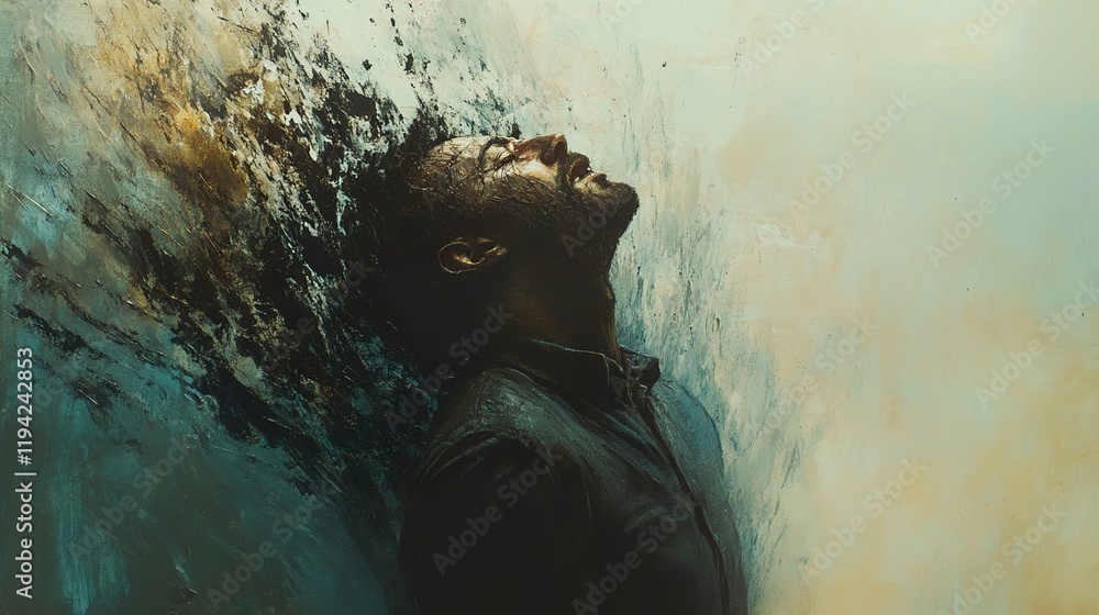 Fototapeta premium The Anguish of Man: A Modern Abstract Portrait