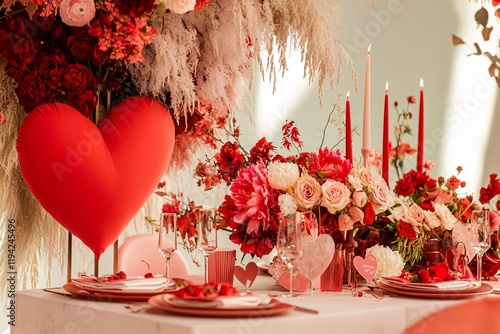 Valentine's week unites couples with romantic themes featuring heart-shaped decor, sophisticated dining arrangements, and thoughtful gifts that beautifully convey love and connection. photo