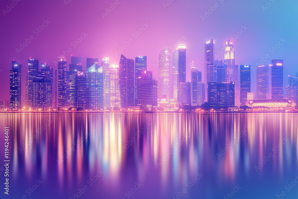 Obraz premium city skyline at night