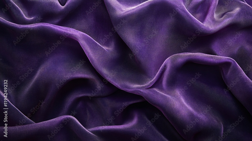 Fototapeta premium A velvet-like surface with soft, undulating waves in deep purple