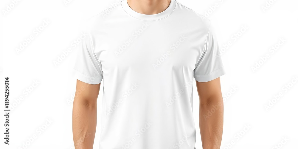 Close-up of woman's midsection wearing plain white t-shirt, perfect for mockups or advertising campaigns, design, advertisement, mockup Close-up of woman's midsection wearing plain white t-shirt, perfect for mockups or advertising campaigns, design, advertisement, mockup