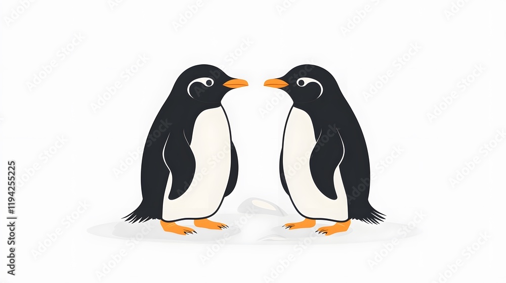 Obraz premium Penguin standing on ice in the polar region surrounded by snow and cold, showcasing the beauty of wildlife in Antarctica with an emperor penguin