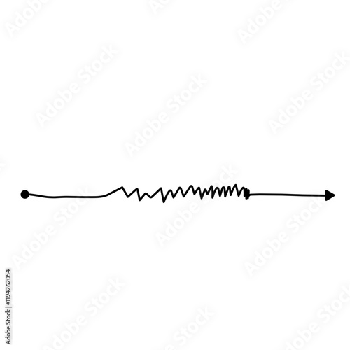 Confusion clarity or path doodle vector idea concept. simplifying the complex. messy line like hard and easy way