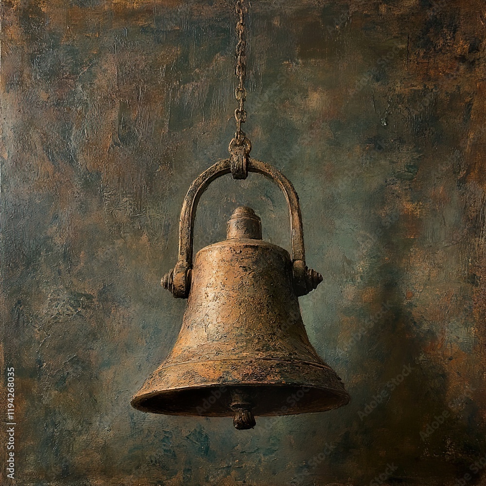 Obraz premium Antique Rusty Bell: A Still Life Photography
