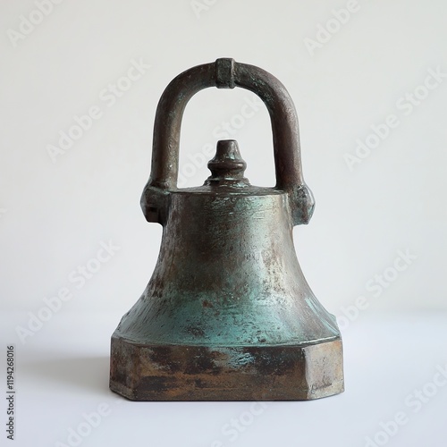 Antique Bronze Bell: Weathered Patina and Classic Design photo