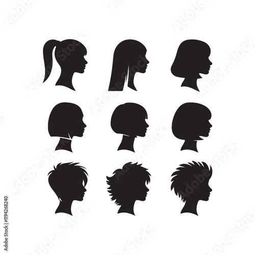 set man woman head silhouette icon