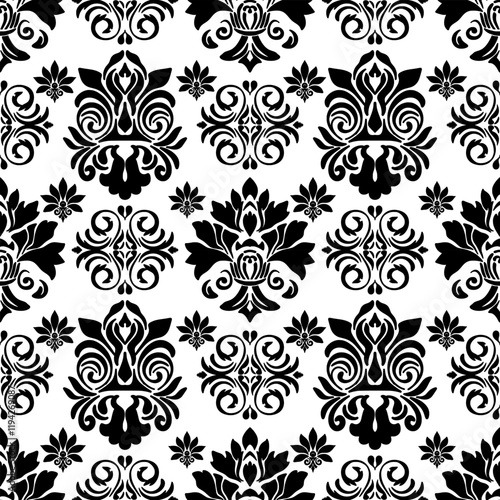 Classic Damask Seamless Pattern - Vector Illustration for Elegant Textile Design


