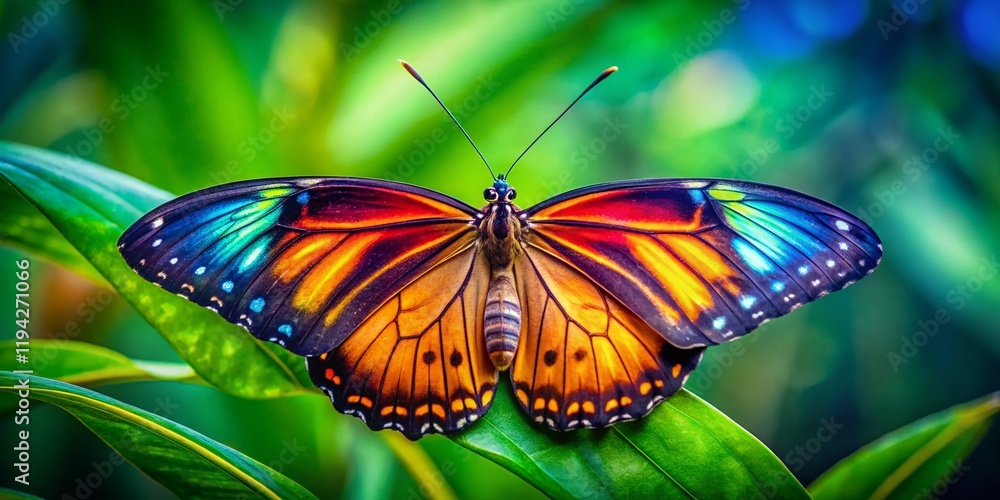Fototapeta premium Vibrant Butterfly Close-up, Colorful Insect Wings, Nature Macro Photography