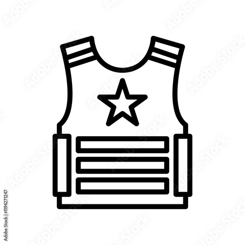 Bulletproof vest icon Art design illustration