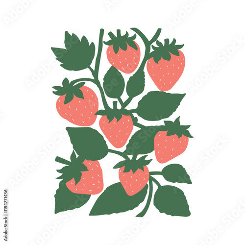 strawberry and leaves