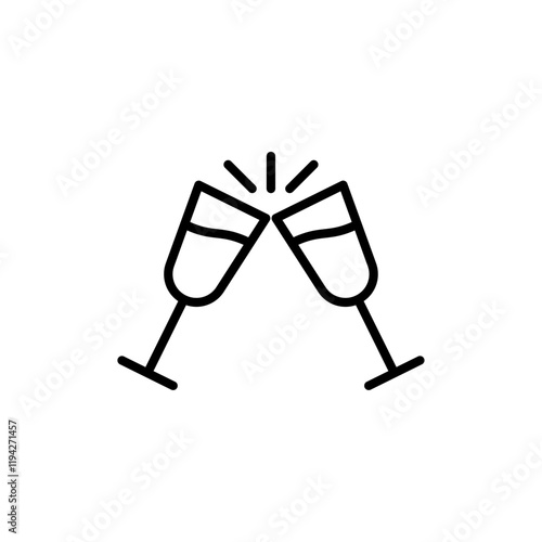 Clinking glasses icon Art design illustration