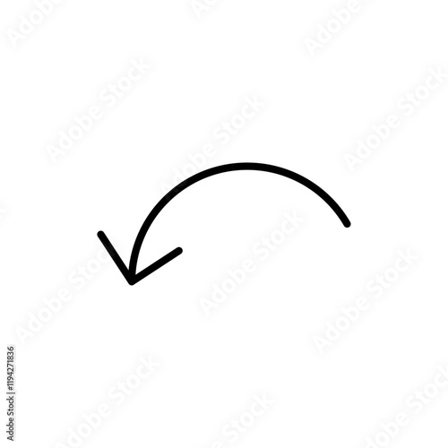 Curved arrow icon Art design illustration