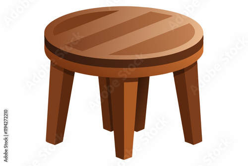 Orange plastic stool isolated on white background