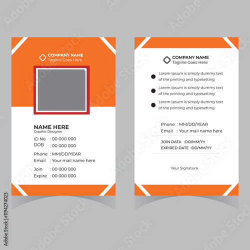 Modern ID card design template. Corporate identity card design. Professional employee id card. Vector