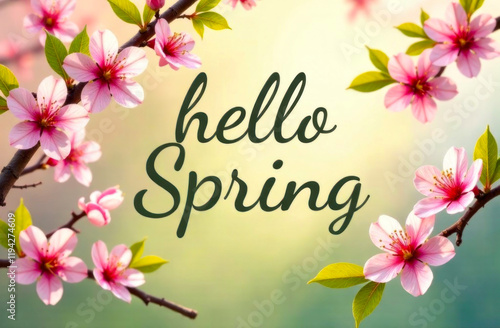 Cherry blossoms bloom beautifully, signaling the arrival of spring with a joyful message of renewal and warmth