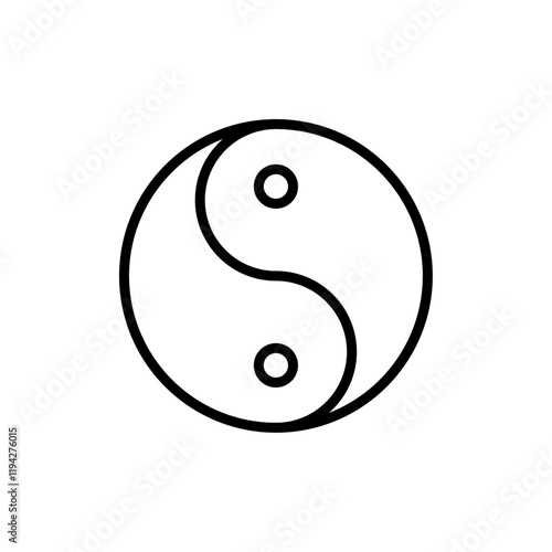 Yin yung icon Art design illustration