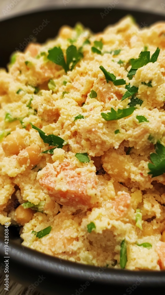 Creamy Chickpea and Carrot Salad with Parsley Garnish A Delicious and Healthy Meal Option Creamy Chickpea and Carrot Salad with Parsley Garnish A Delicious and Healthy Meal Option