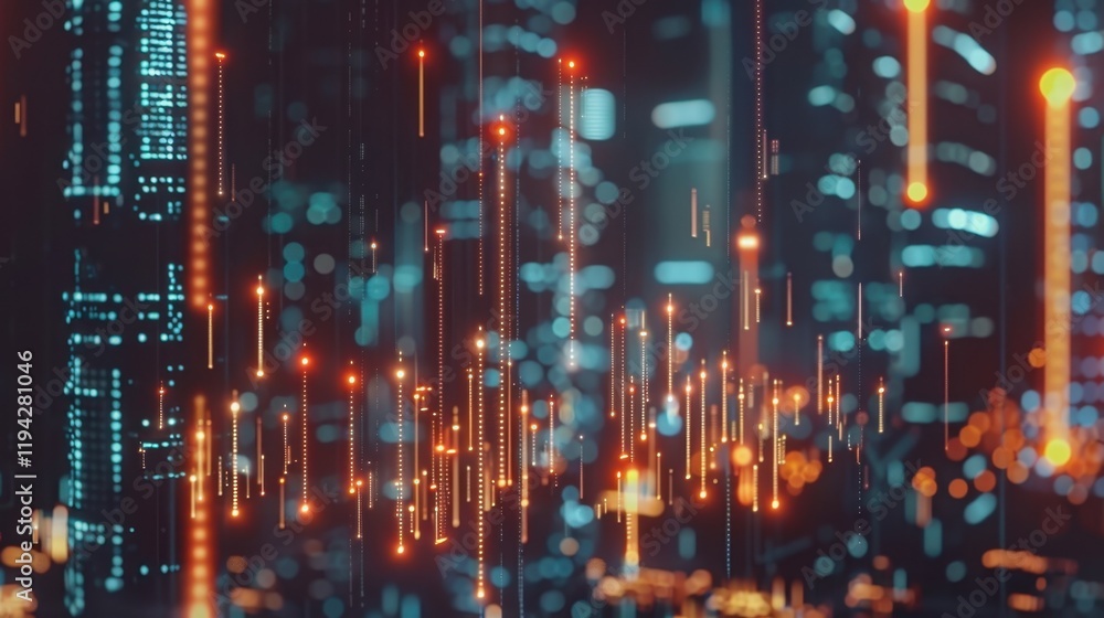Digital abstract background with glowing lines and shapes Digital abstract background with glowing lines and shapes